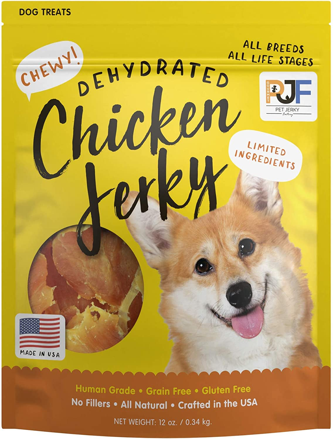 Premium Beef and Banana 5 Oz. Dog Jerky Treats | 100% Human Grade | USA Made | High Protein | Grain Free | Limited Ingredients | No Filler | BHA-BHT Free | Soft-Tender