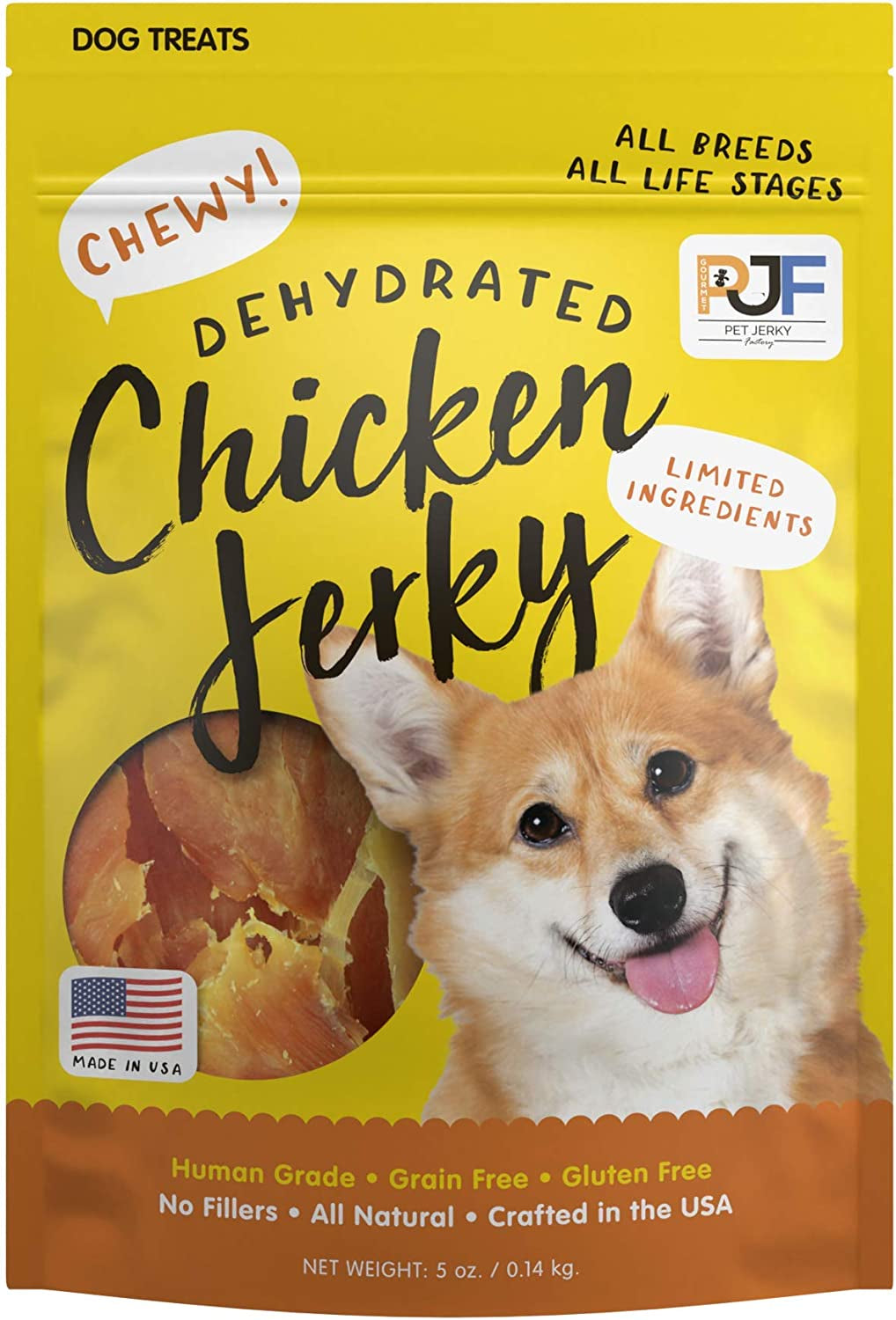 Premium Beef and Banana 5 Oz. Dog Jerky Treats | 100% Human Grade | USA Made | High Protein | Grain Free | Limited Ingredients | No Filler | BHA-BHT Free | Soft-Tender