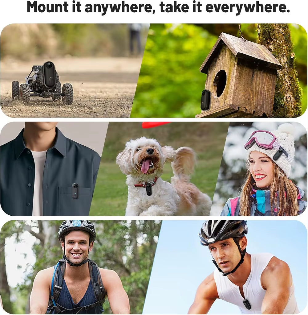 4K Mini Magnetic POV Pet Camera – Collar & Clip-On Bodycam for Cats & Dogs