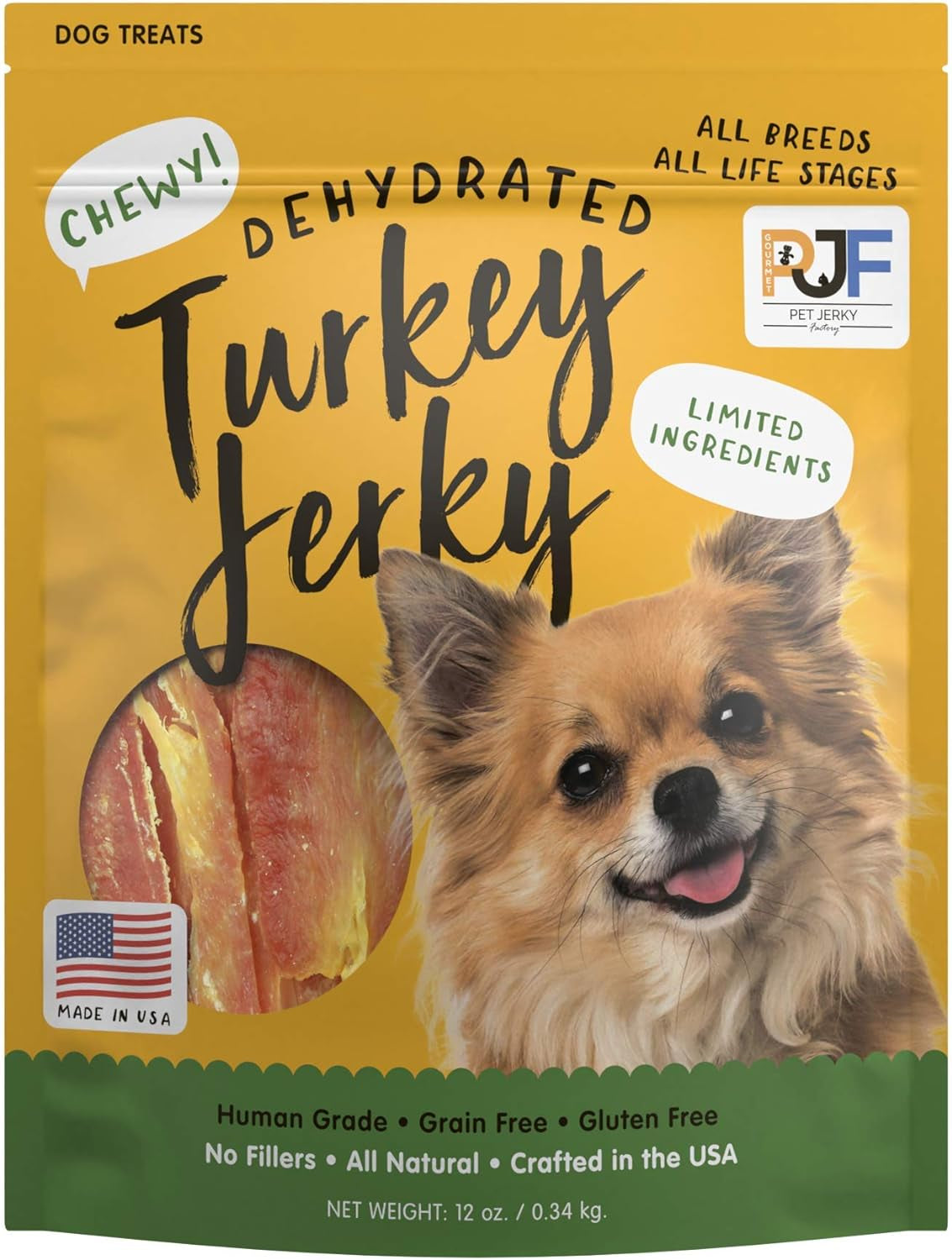 Premium Beef and Banana 5 Oz. Dog Jerky Treats | 100% Human Grade | USA Made | High Protein | Grain Free | Limited Ingredients | No Filler | BHA-BHT Free | Soft-Tender