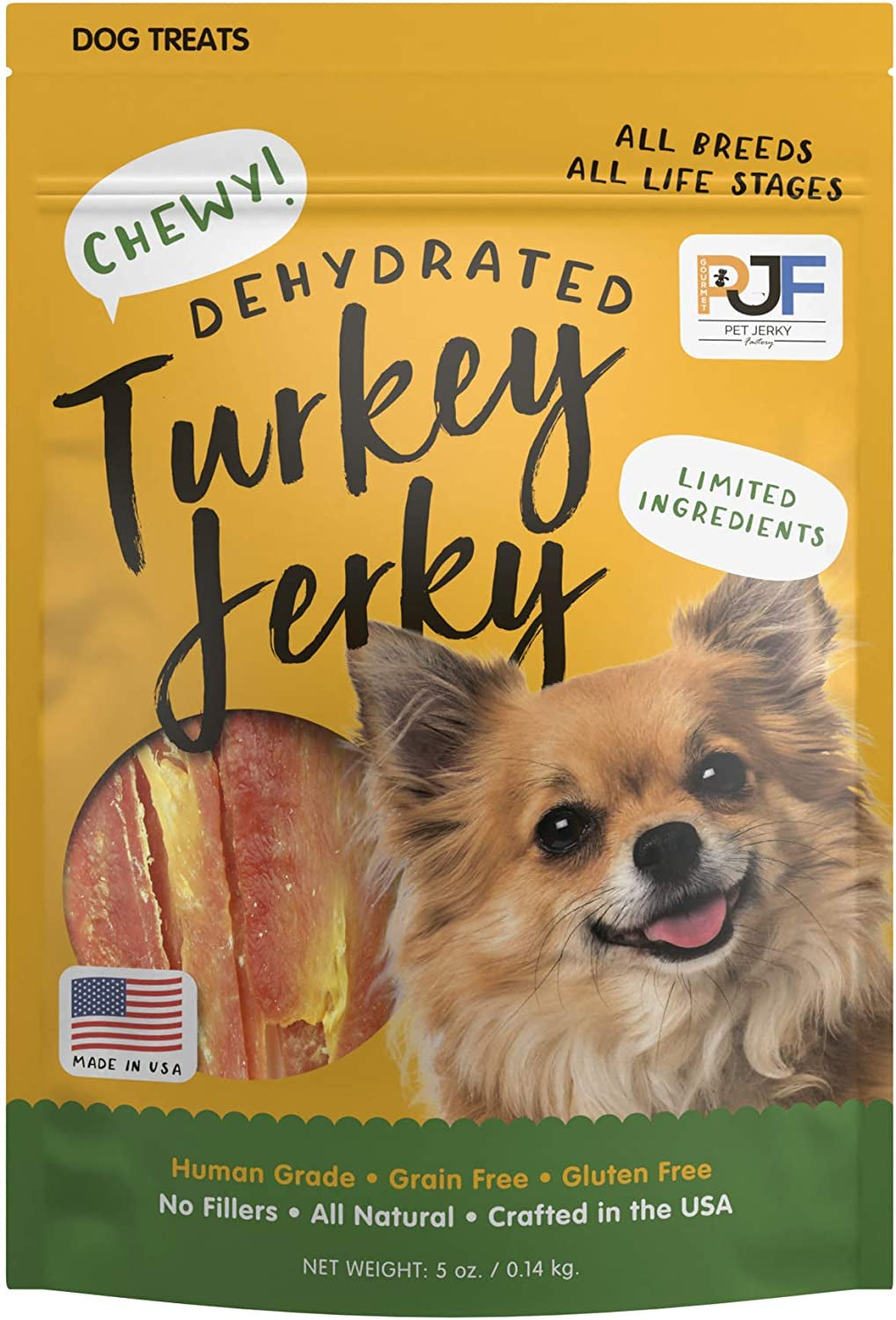 Premium Beef and Banana 5 Oz. Dog Jerky Treats | 100% Human Grade | USA Made | High Protein | Grain Free | Limited Ingredients | No Filler | BHA-BHT Free | Soft-Tender