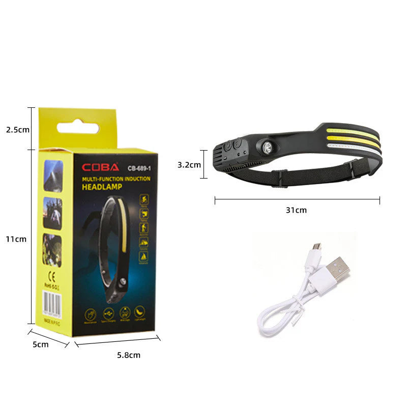 Smart Sensor Light Bright Headlamp Outdoor Wearable