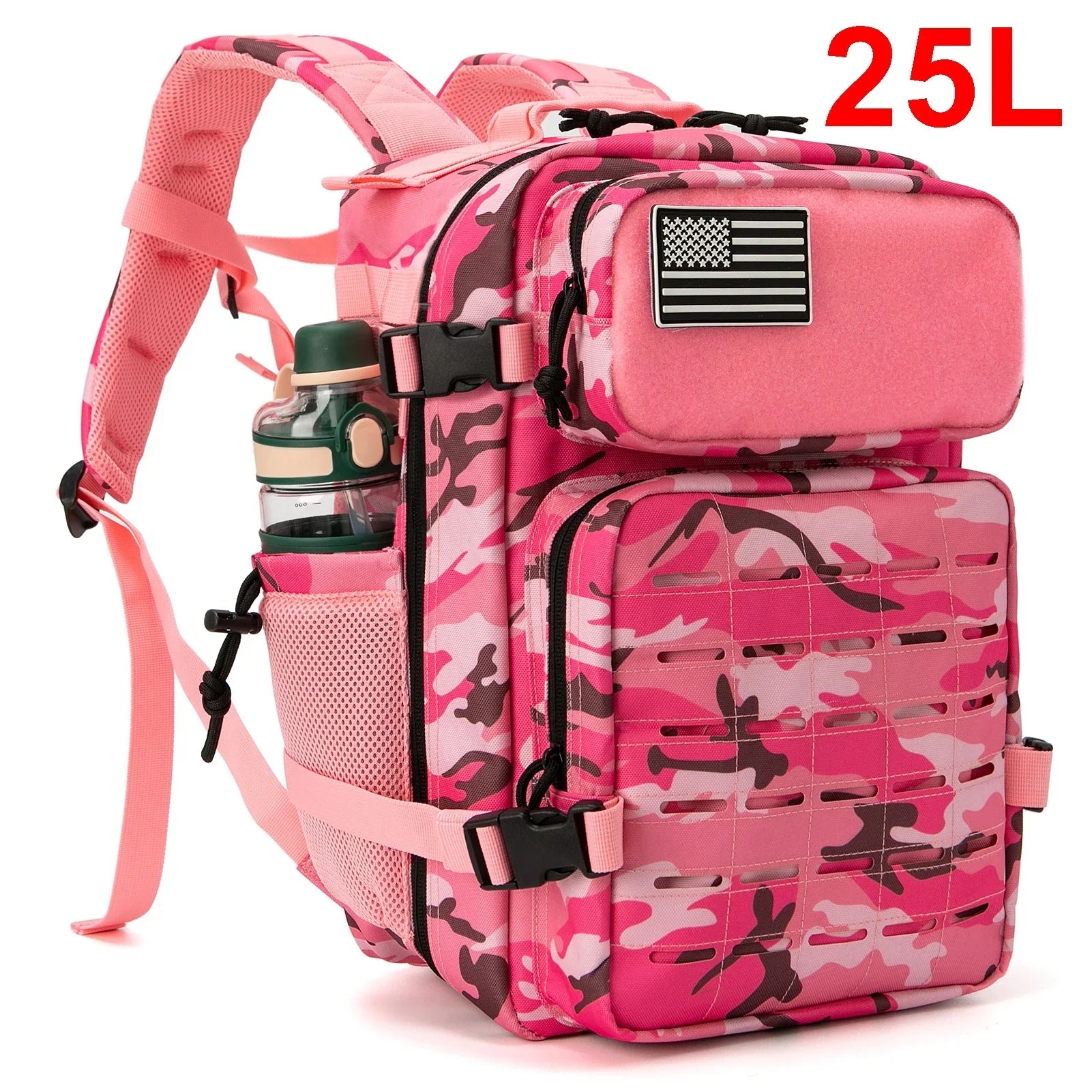 25L/45L Tactical Backpack – Outdoor Survival Bug Out Rucksack with Bottle Holder