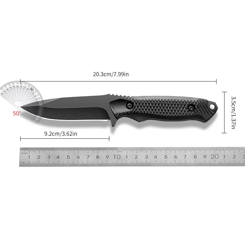 Stainless Steel Outdoor Pocket Knife with Sheath – Portable High Hardness BBQ & Utility Knife