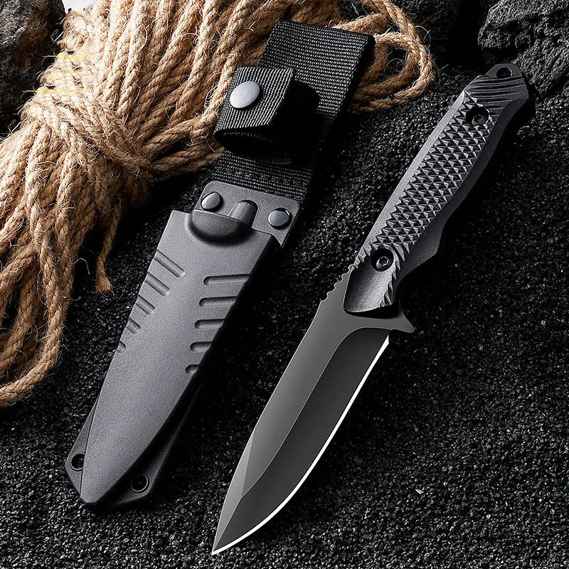 Stainless Steel Outdoor Pocket Knife with Sheath – Portable High Hardness BBQ & Utility Knife