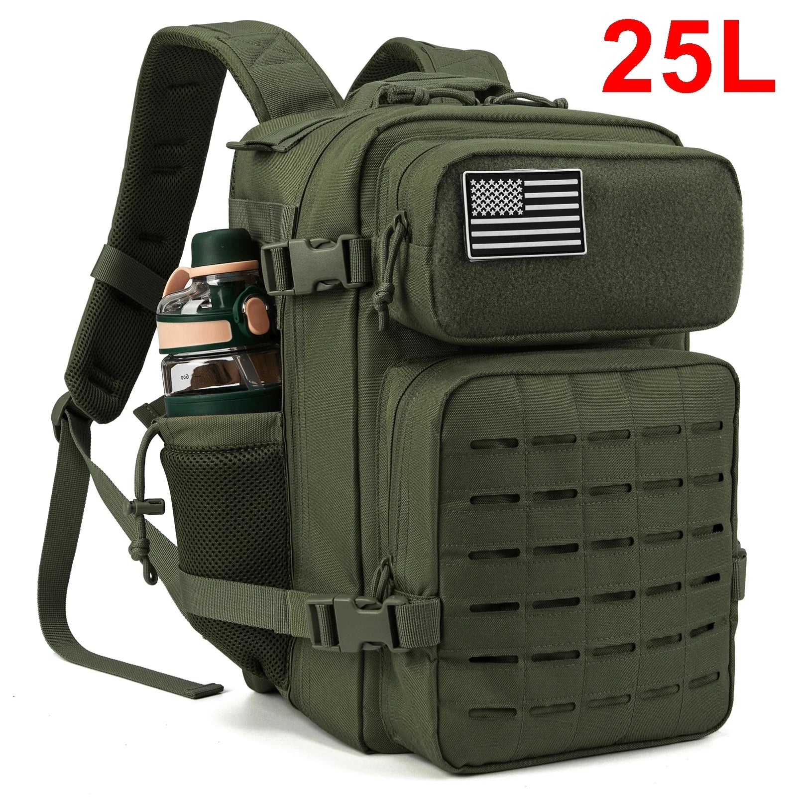 25L/45L Tactical Backpack – Outdoor Survival Bug Out Rucksack with Bottle Holder