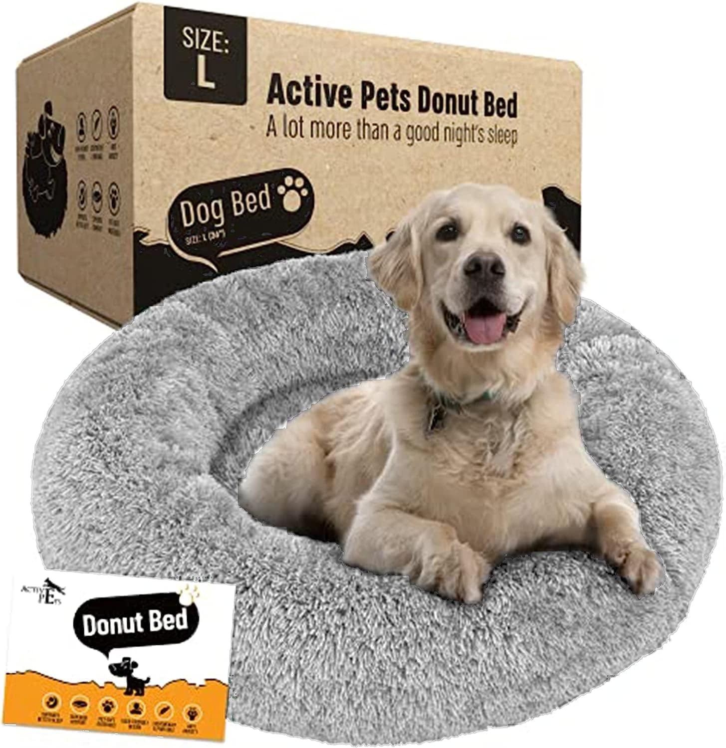 Premium Dog Beds for Large Dogs and Medium Dogs - Portable Dog Beds & Furniture - Fits up to 45 Lbs, (Medium, Dark Grey)